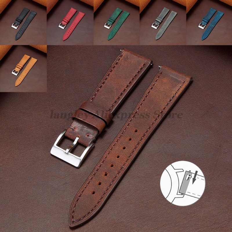 Leather Strap Quick Release - Быстросъемный винтажный ретро-ремешок для часов из