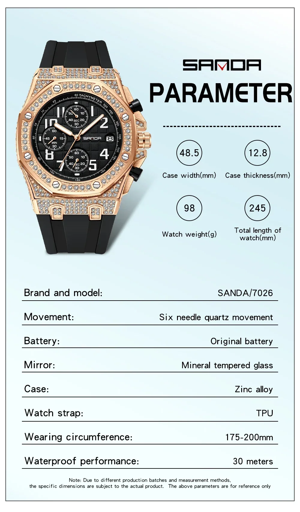 Мужские кварцевые часы SANDA 7 – обзор и цена Rubber Strap Diver