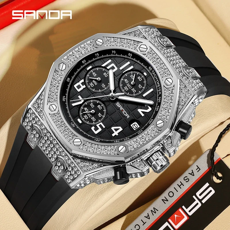 Мужские кварцевые часы SANDA 7 – обзор и цена Rubber Strap Diver