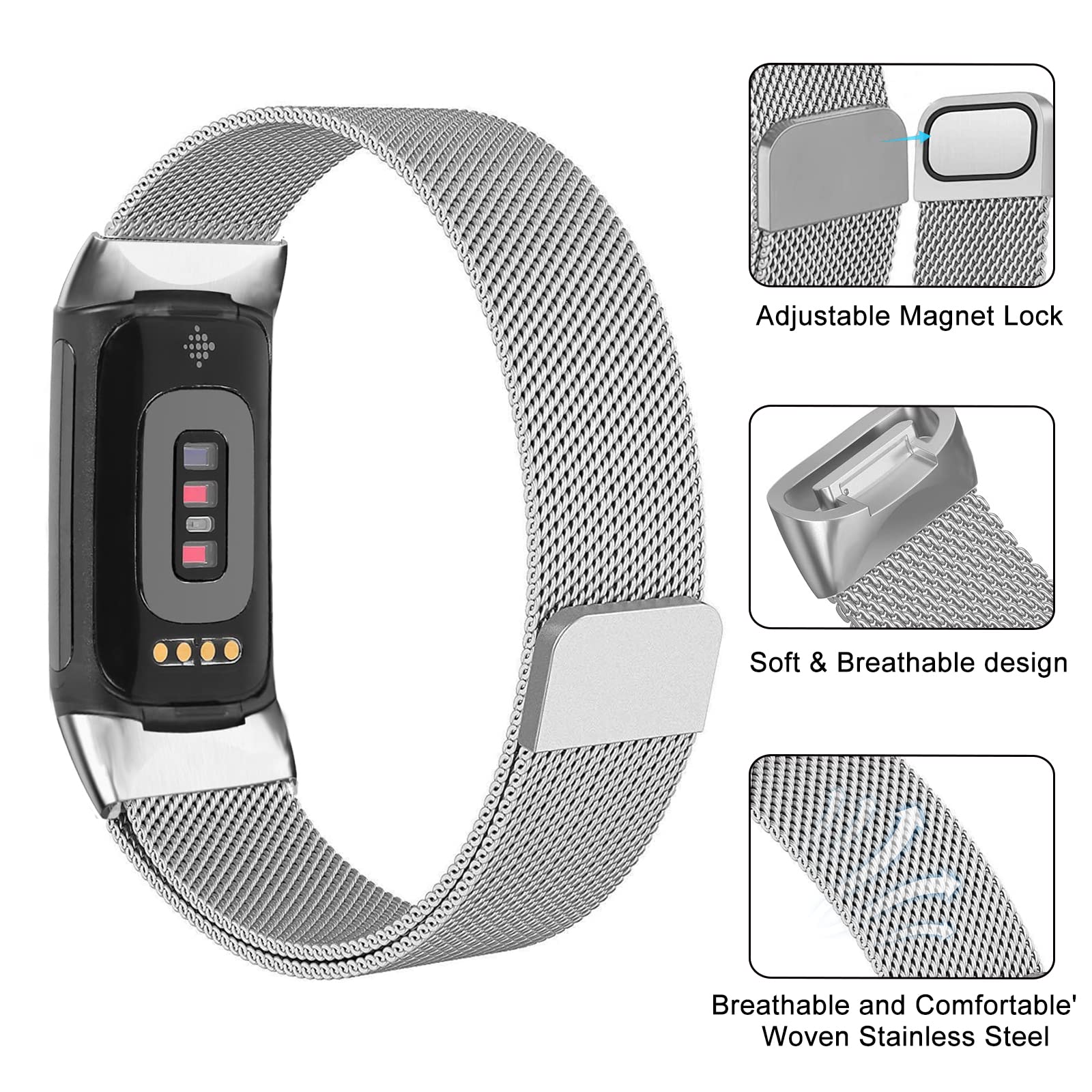 Миланская петля для Fitbit Cha – обзор и цена Milanese Loop Magnetic